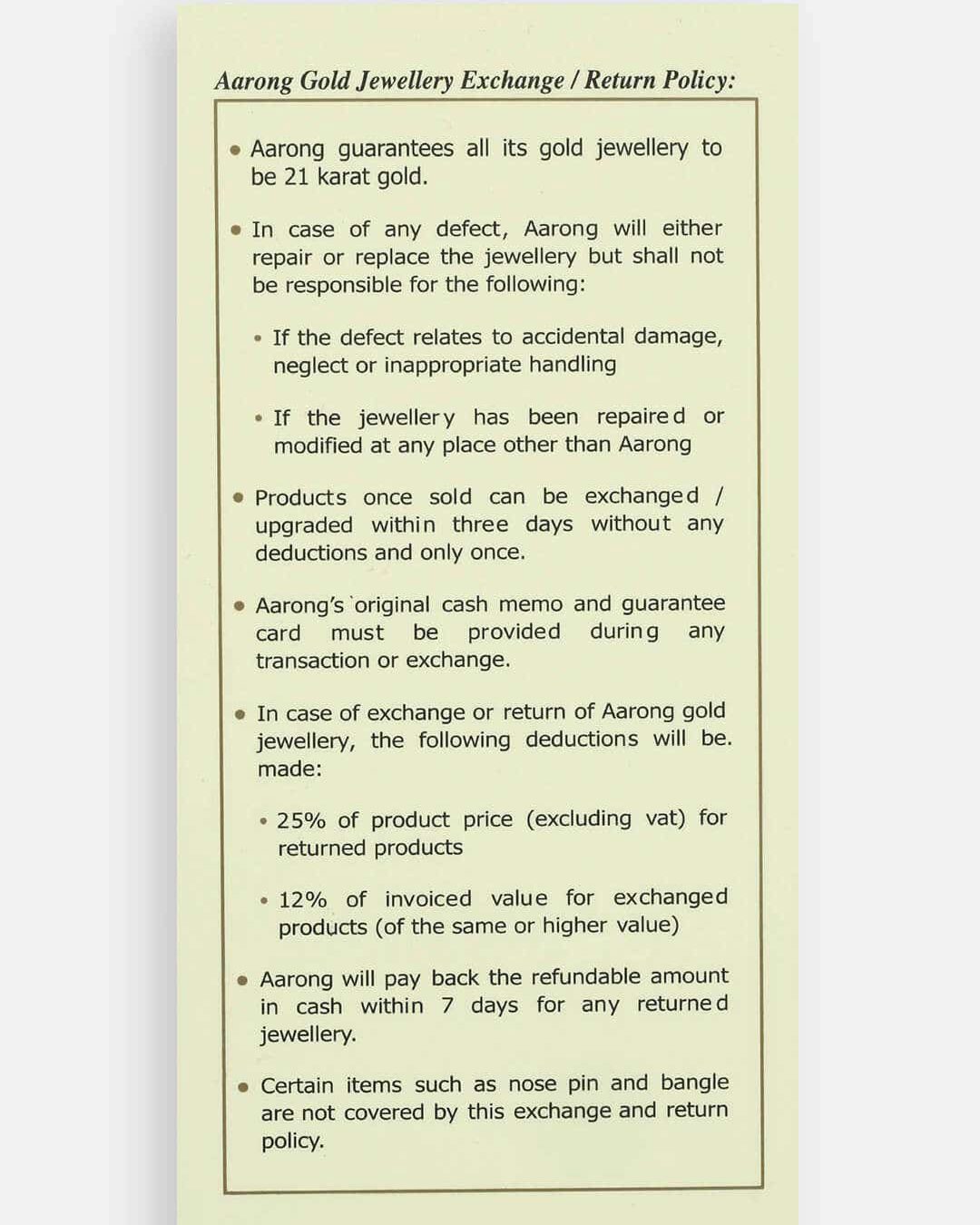 Simulated Stone Gold Nose Pin Policy