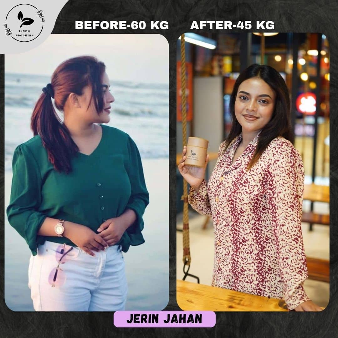 Before & After Weight Loss Transformation | Glow Natural Slimming Powder | Inner Flourish