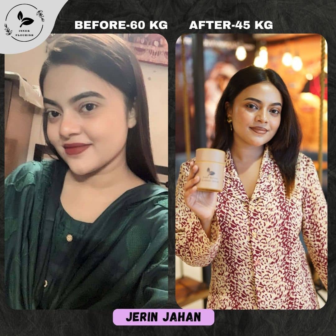 Before & After Weight Loss Transformation | Glow Natural Slimming Powder | Inner Flourish
