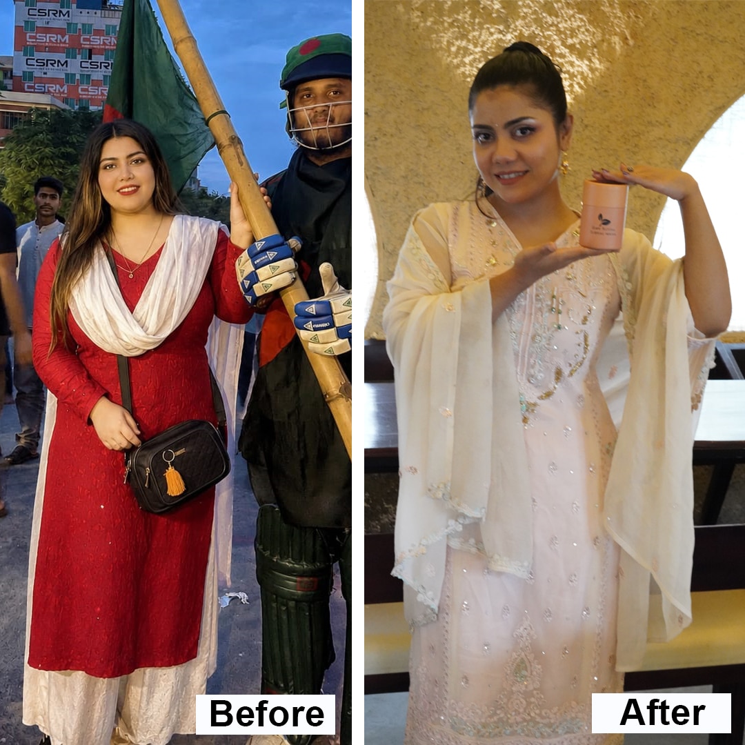 Before & After Weight Loss Transformation | Glow Natural Slimming Powder | Inner Flourish